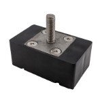 Gummibelagt neodymium blok magnet 85x50 mm med 10 mm gevindhals